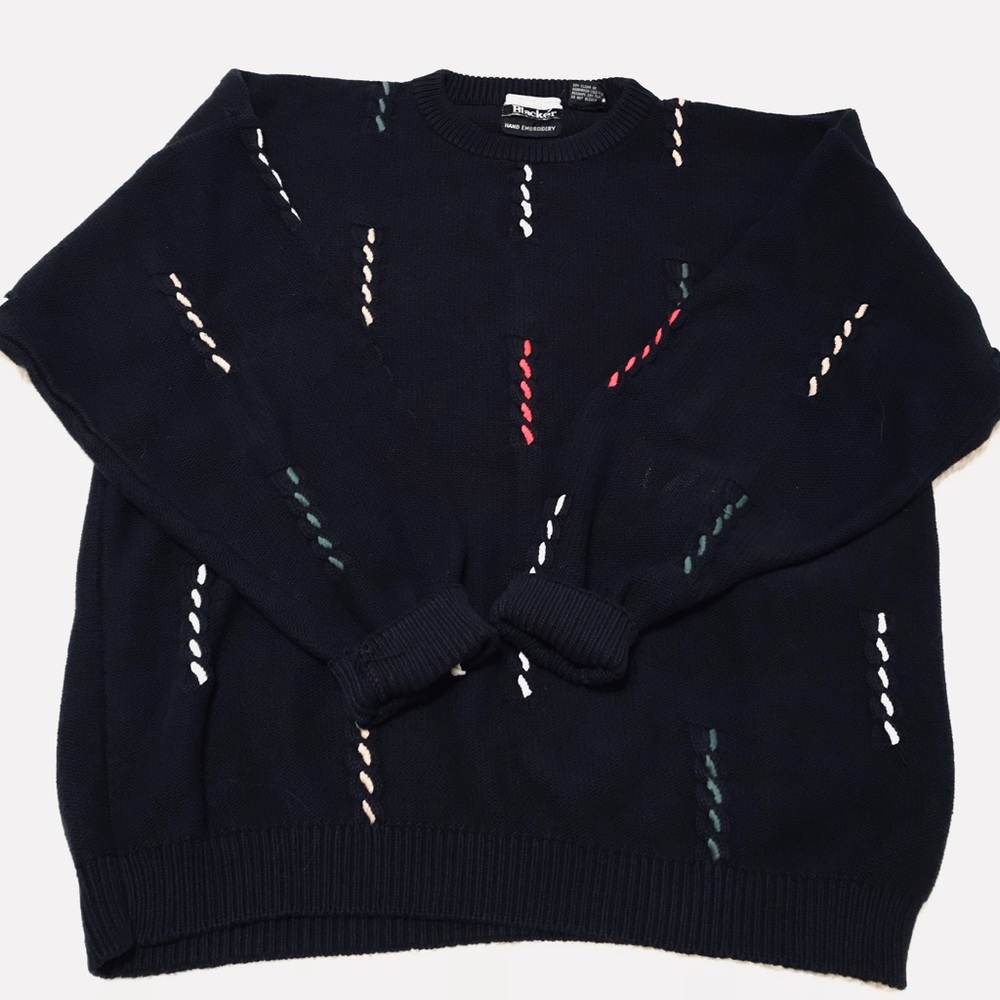 Vintage Multicolored Hand  embroidered sweater